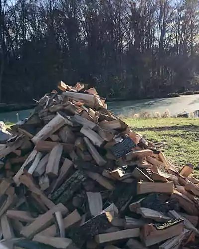 Profibohrer pile of wood